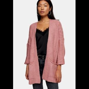 NWT Topshop Pink Rose Open Front Cardigan Soft Sm